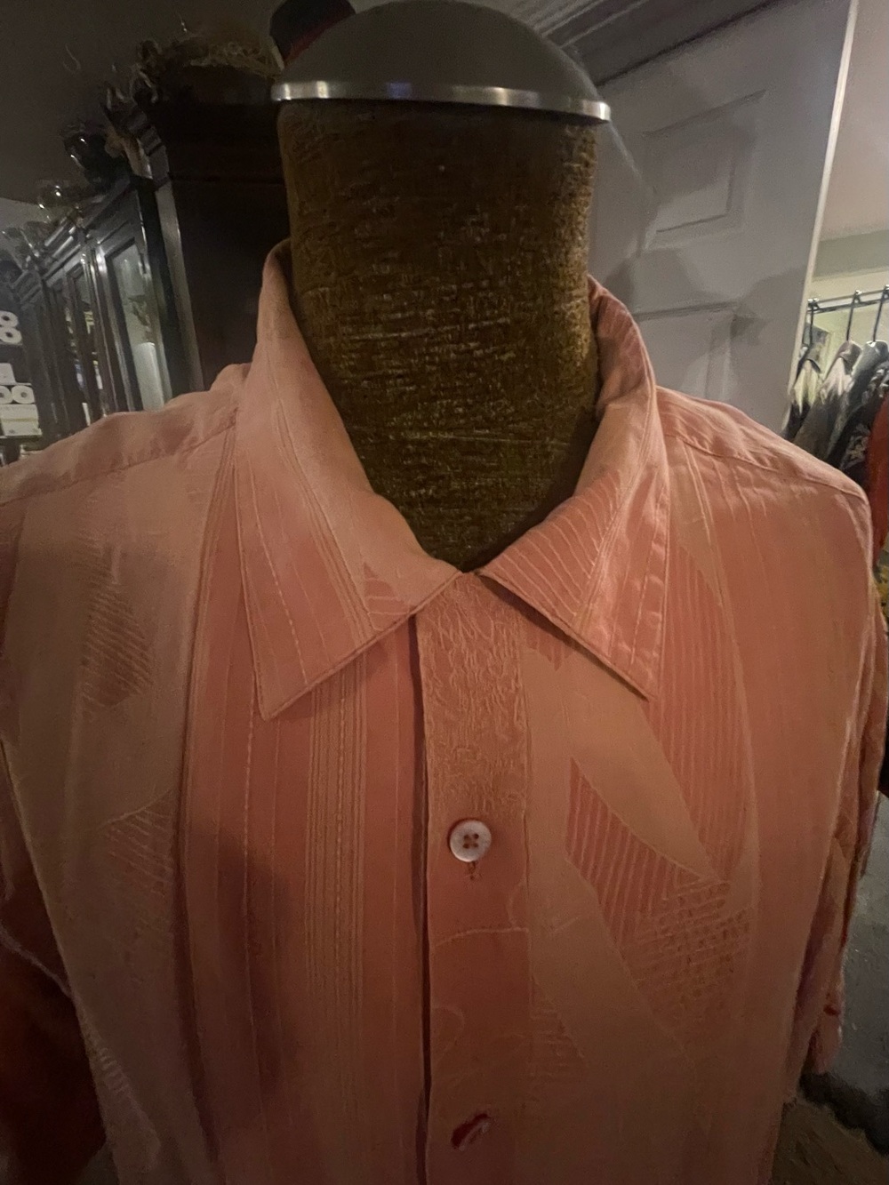 Tori Richard Peach Textured Button-Down Shirt